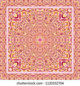 Colorful geometric shawl, scarf pattern. Vector abstract ornamental background for txtile, surface, decor design.
