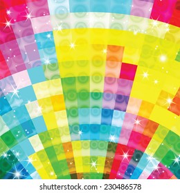 Colorful geometric shimmering star background