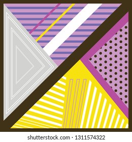Colorful geometric silk scarf pattern