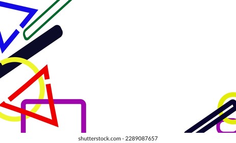 Colorful Geometric and Simplistic Design on White Copy Space Background	