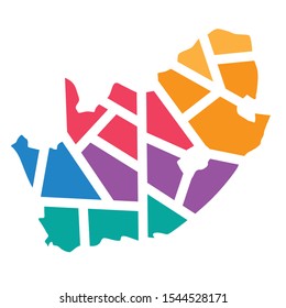 colorful geometric South Africa map- vector illustration