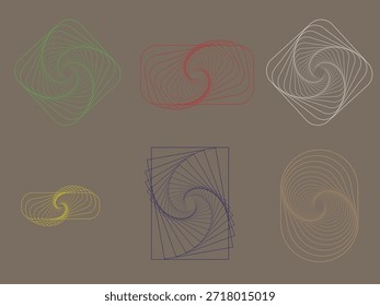 Diseño geométrico colorido de los patrones en espiral