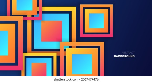 Colorful Geometric Square Abstract Background Design