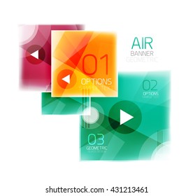 Colorful geometric squares with option. Infographic vector abstract background