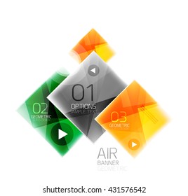 Colorful geometric squares with option. Infographic vector abstract background