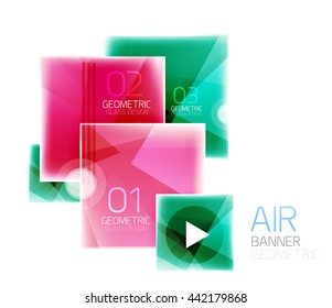 Colorful geometric squares with option. Infographic vector abstract background