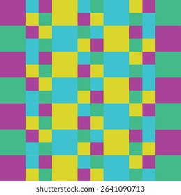Colorful Geometric Squares Pattern – Purple, Green, Yellow, and Blue