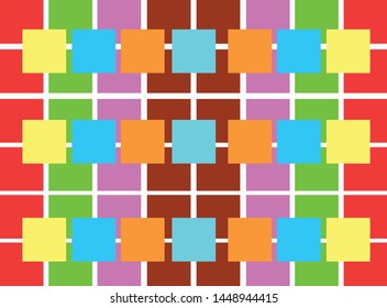 Colorful Geometric Or Squire Shape Pattern Background Vector