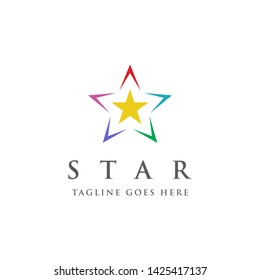 colorful geometric stars logo icon vector template