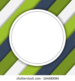 Colorful geometric striped background with round place with copyspace in modern colors