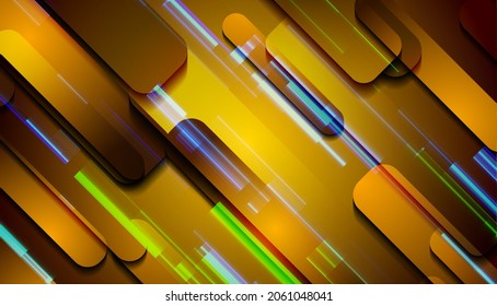 Colorful geometric technology neon glitch vector background