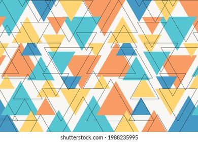 Colorful geometric with thin black line