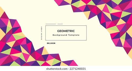 Colorful geometric triangle background template copy space