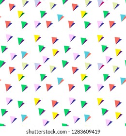 Colorful geometric triangle bunting flag,  pattern seamless, holiday wallpaper abstract background, cover paper, card gift background. Vector illustration.