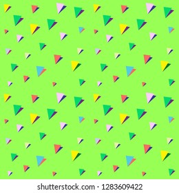 Colorful geometric triangle bunting flag,  pattern seamless, holiday wallpaper abstract background, cover paper, card gift background. Vector illustration.