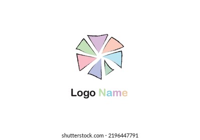 colorido vector de plantilla de logotipo de triángulo geométrico para empresas