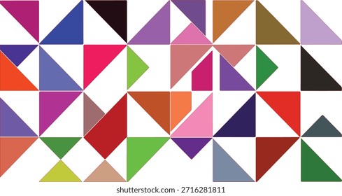 Colorful geometric triangles pattern background