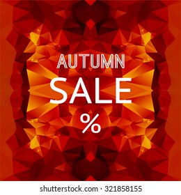 Colorful geometric triangular background card with text autumn sale. EPS10 Vector