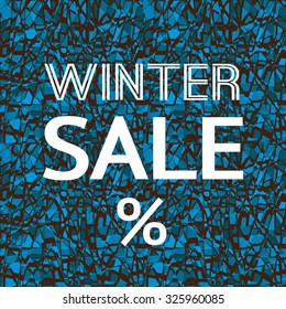 Colorful geometric triangular background card with text winter sale. EPS10 Vector