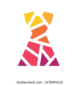 colorful geometric t-shirt icon- vector illustration