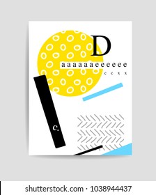 Colorful geometric and typography template. Design for prospectus, poster, magazine, broadsheet, leaflet, book.