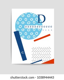 Colorful geometric and typography template. Design for prospectus, poster, magazine, broadsheet, leaflet, book.