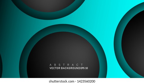 Colorful geometric vector backgrounds that overlap layers on black space circle for text and background designs