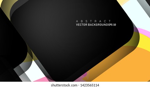 Colorful geometric vector backgrounds that overlap layers on black space for text and background designs