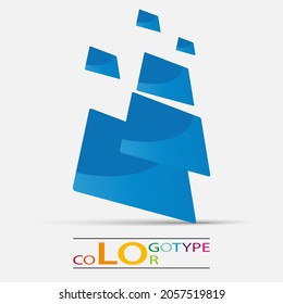 Colorful geometric vector business icon,logo, sign, symbol