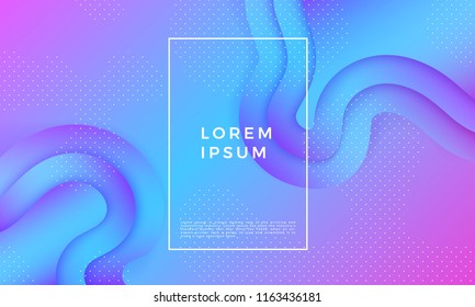 Colorful geometric vector illustration with gradient. Fluid shapes composition. Futuristic design cover. Liquid shapes for banners and posters design.