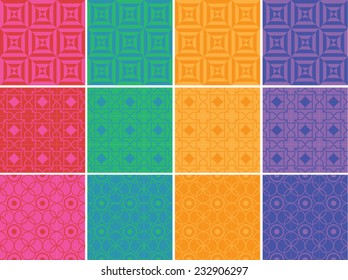 Colorful geometric vector pattern set