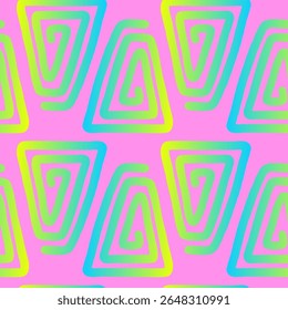Colorful geometric vector pattern with spirals and pastel background for creative projects and designs