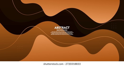 Fondo geométrico colorido de la onda 3D. Elementos naranja oscuro con patrón de gradiente fluido naranja. Composición dinámica de la forma. Vector EPS10.