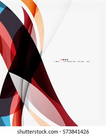 Fondo abstracto de ondas geométricas coloridas. Fondo de plantilla de vector para diseño de flujo de trabajo, diagrama, opciones de número o diseño web