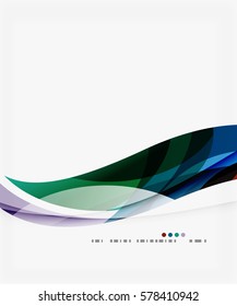 Fondo abstracto de ondas geométricas coloridas. Fondo de plantilla de vector para diseño de flujo de trabajo, diagrama, opciones de número o diseño web