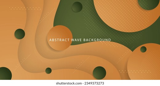 Colorful geometric wave background. Green brown color elements with fluid gradient. Dynamic shapes composition. Eps10 vector