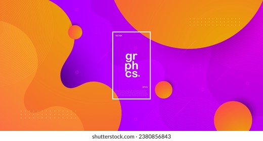 Colorful geometric wave background. Orange and purple color elements with fluid gradient. Dynamic shapes composition. Eps10 vector