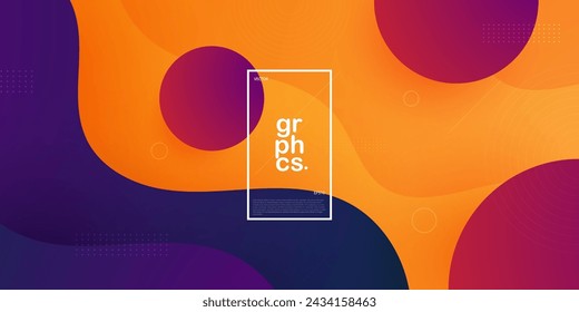 Colorful geometric wave background. Orange and purple wave color elements with fluid gradient. Dynamic shapes composition. Eps10 vector