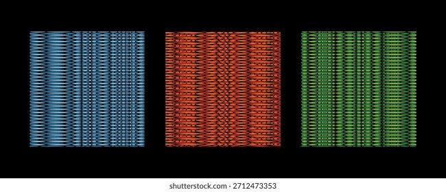 Paneles geométricos coloridos del modelo de la onda con la textura abstracta moderna de la línea, arte de línea entrelazado de los patrones de la tela