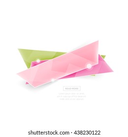 Colorful geometric website sale tag button. Vector universal internet banner