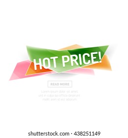 Colorful geometric website sale tag button. Vector universal internet banner