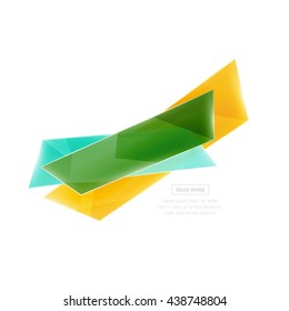 Colorful geometric website sale tag button. Vector universal internet banner