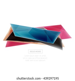 Colorful geometric website sale tag button. Vector universal internet banner