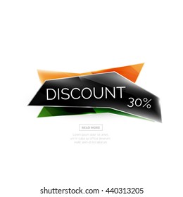 Colorful geometric website sale tag button. Vector universal internet banner