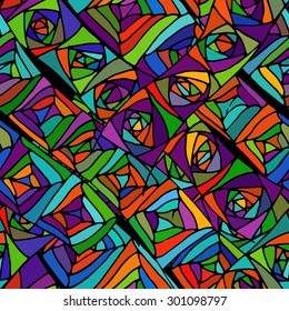 colorful geometrical abstract seamless pattern, vector illustration