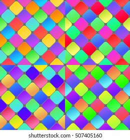 Colorful geometrical abstract seamless pattern background. Set of seamless vector patterns.