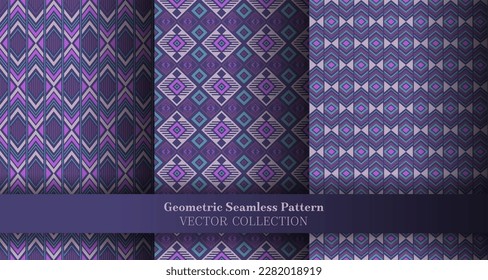 Colorful geometrical chevron seamless pattern package. British tracery ethnic patterns. Chevron zig zag geometric vector repeating motif bundle. Cover background templates.