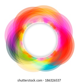 Colorful geometrical circles frame, vector illustration