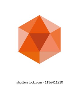 Colorful geometrical figure Vector illustration: Icosahedron