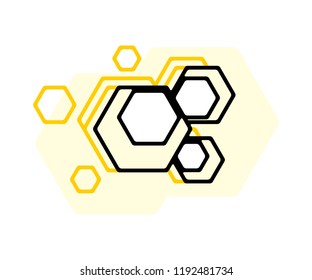 Colorful geometrical figures. Background of hexagons.